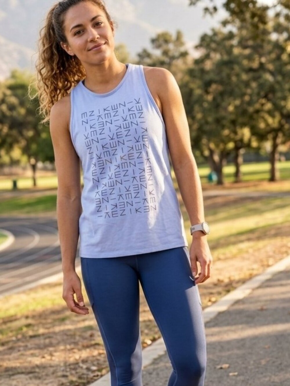 Nike Athletic Cut Sleeveless Light Blue Tee T-shirt, S